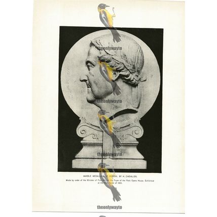 Gioacchino Rossini, Marble Medallion, H Chevalier, Book Illustration, c1892