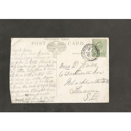 Genealogy Postcard Millie Jones 6 Dartmouth Row Blackheath Hill London 1909