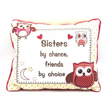 Small Pillow Decorative Sisters by Chance Friends by Choice 8 CM Gift Sibling