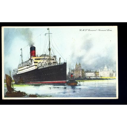LS3787 - Cunard Liner - Samaria & Tug - Artist Unknown - postcard
