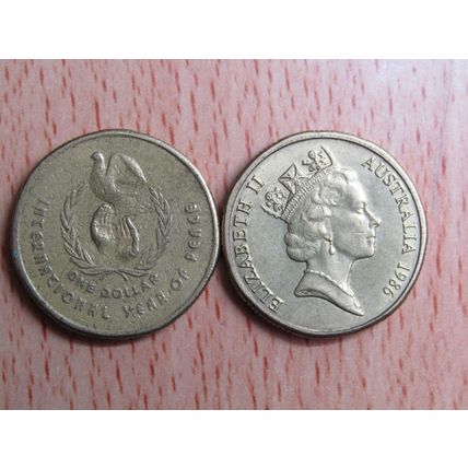 Australia 1986 $1 Dollar Peace Coin
