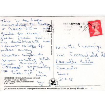 Cotehele House St Dominick Cornwall Postcard posted 1994 VGC