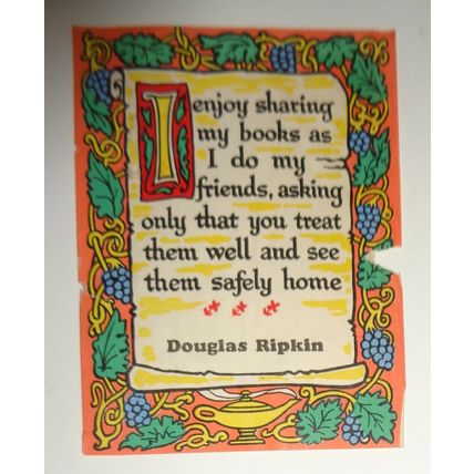 Douglas Ripkin - Ex Libris Bookplate - 1930s