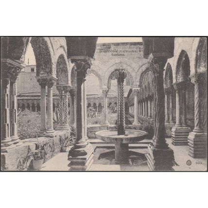 Fontana, Chiostro, Monreale, c.1910s - Brunner Cartolina