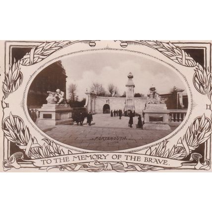 EC178 PORTSMOUTH MEMORIAL -TO THE MEMORY OF THE BRAVE .. PRINTED POSTCARD