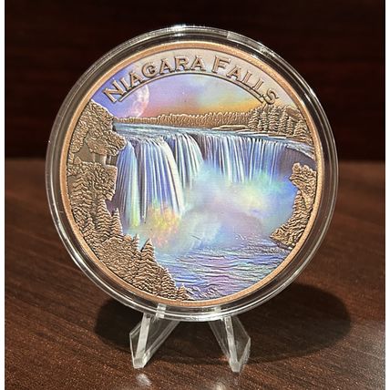 5 Oz Collectible Copper “Natural Wonders Niagara Falls“ Colorized (In Capsule)