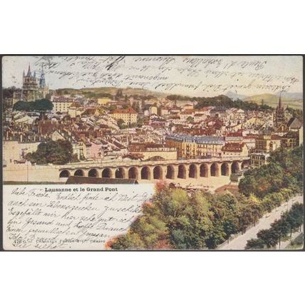 Lausanne et le Grand Pont, 1905 - Charnaux Frères CPA