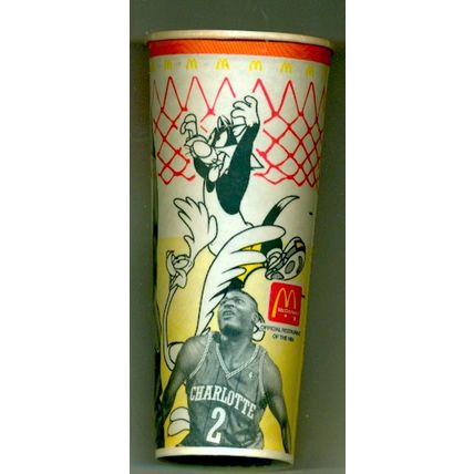 1995 NBA LOONEY TUNES All-Star Showdown original McDonalds paper soda cup