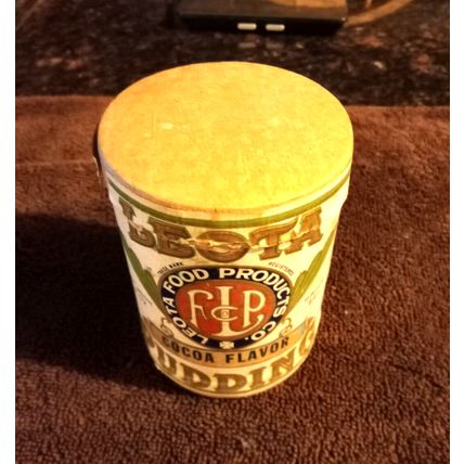 Old Empty Cardboard Container Leota Coco Flavor Pudding 4 3/8" Tall 1930/40's
