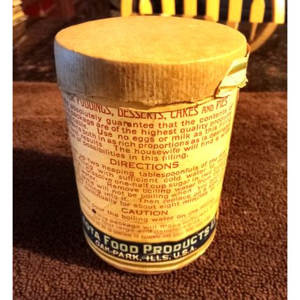 Old Empty Cardboard Container Leota Coco Flavor Pudding 4 3/8" Tall 1930/40's