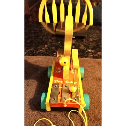Old Vintage Original Fisher Price Tiny Teddy # 635 7 1/4" Tall 1962
