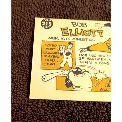 1960 Topps 215 Bob Elliott Manager Kansas City A's EX+ Condition No Creases