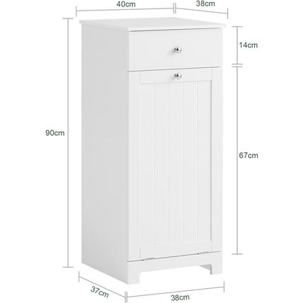 Sobuy Laundry Cabinet Bathroom Tilt-Out Hamper Unit with Drawer Hidden Basket Ch