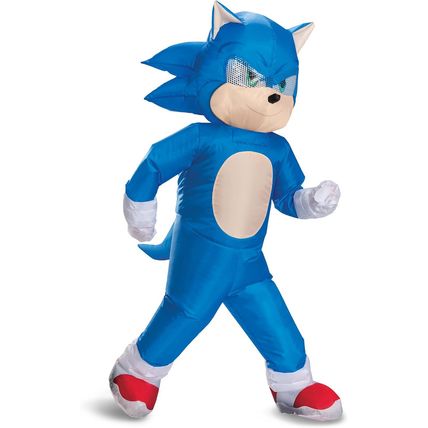 Disguise Sonic Inflatable Kids Costume, Official Sonic Move 3 Inflating Costume
