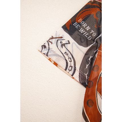 Brown Western Horseshoe Printed Mesh T Shirt