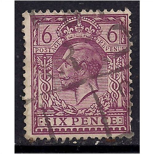 GB 1912 - 24 KGV 6d Purple Used stamp WMK 100 .(H689 )