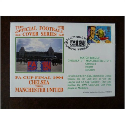 1994 Chelsea v Manchester United 15th Official Dawn Football Cover 25 FA Final