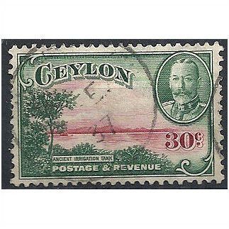 Ceylon 1931 SG376 30c Carmine & Green Fine Used . ..