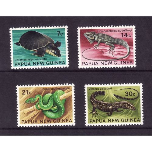 PAPUA NEW GUINEA 1972 FAUNA ( REPTILES ) SG 216 / 219 SET 4 VALS M MINT