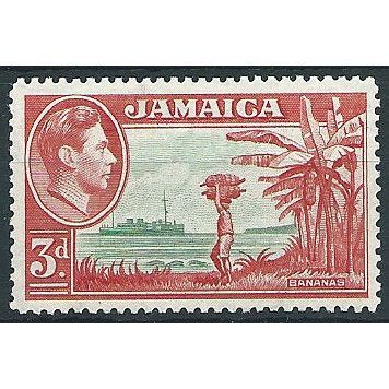 Jamaica 1952 SG126c 3d Green & Scarlet Mounted Mint ....