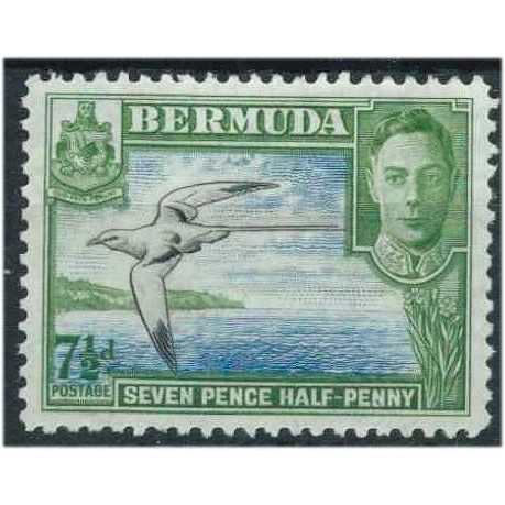 Bermuda 1941 SG114b 7 1/2d Black, Blue & Bright Green Mounted Mint . ...