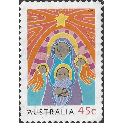 AUSTRALIA, CHRISTMAS, Madonna and Child s/a, orange 2003, 45c, #3