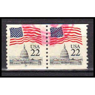 Used 2115a 22c U.S. Flag Fine CNP Left 17 PA0634