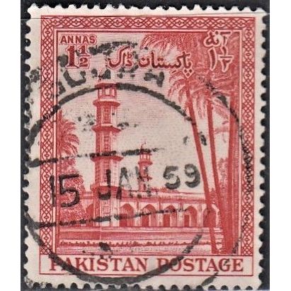 PAKISTAN, 1954 1.5a Mausoleum, SG 68 (Scott #69), used
