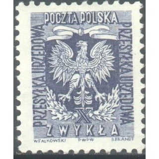 Poland 1954 - dark blue - Inscription "ZWYKŁA" - official - unused