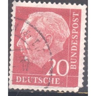 Germany 1954 - 20pf carmine - President Heuss - used 9