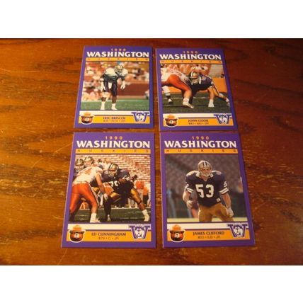 1990, Washington Huskies, Football Set, !-12 Cards, MARK BRUNELL