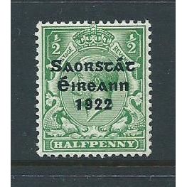 ireland stamps sg52 sg 52 hm overprint