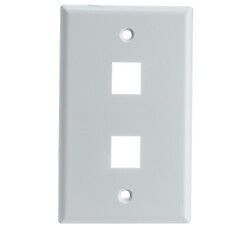 Keystone Wall Plate, White, 2 Port, Single Gang