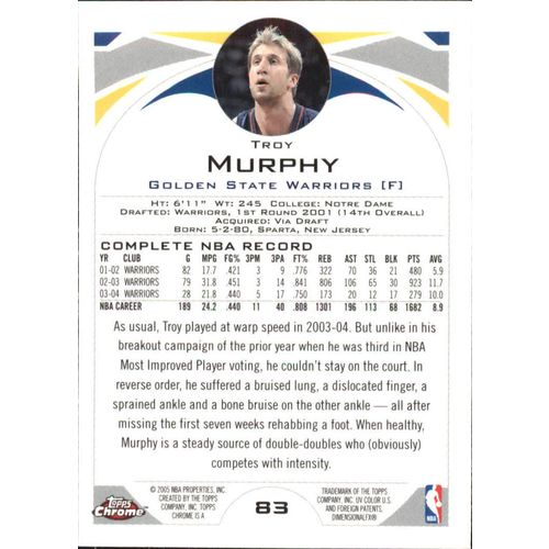 2004-05 Topps Chrome Basketball Troy Murphy