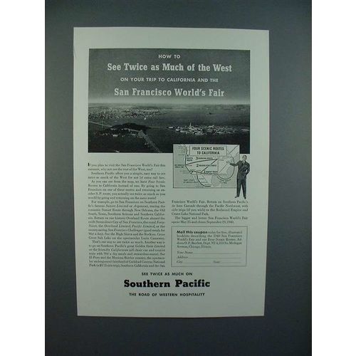 1940 Southern Pacific Lines Railroad Ad - See the West
