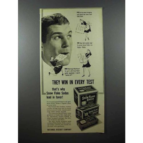 1940 Nabisco Snow Flake Sodas Cracker Ad - They Win