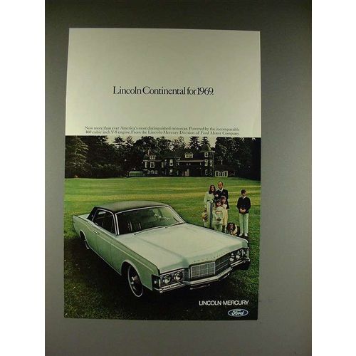 1969 Lincoln Continental Car Ad