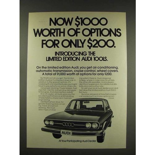 1976 Audi 100LS Car Ad - $1000 Worth Of Options