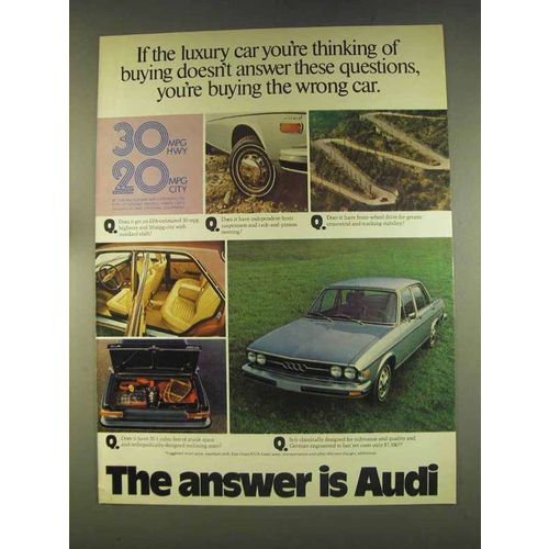 1976 Audi 100LS Car Ad - Answer These Questions