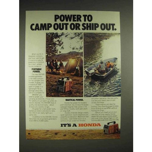 1980 Honda EM-500 portable generator Ad
