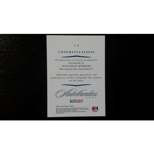 2007 Tristar Authentics Card # 056 Jonathan Herrera NM (7) Certified Autograph