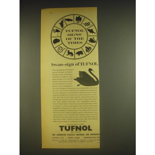 1963 Tufnol Limited Ad - Swan - sign of Tufnol