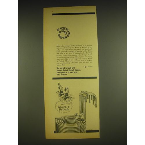1963 TI Accles & Pollock Ad - We often go round and round in circles