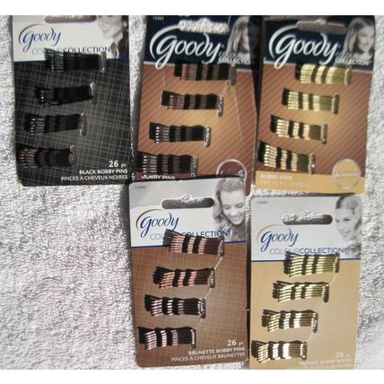 Goody Colour Collection Bobby Slide Hair Pins Bobbies Brunette Blonde Black Mini