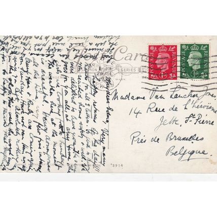 Anne Hathaways Cottage Birthday Greetings Salmon 3914 Postcard Posted 1939 VGC