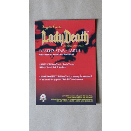 Lady Death All-Chromium Base trading Card # 82 (C) 1994 Chaos Krome comics