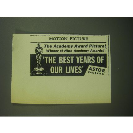 1947 The Best Years of Our Lives Movie Ad - The Academy Award Picture!
