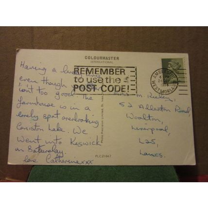 multiview, DERWENTWATER, CUMBRIA used postcard Colourmaster 1974 pm =