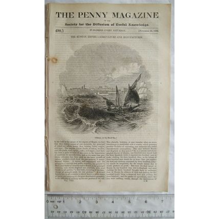 1839 The Penny Magazine No. 490 Arques, Russia, sculpture, dancing mania, etc.