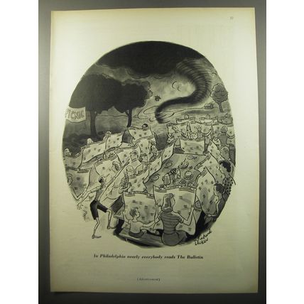 1950 The Bulletin Newspaper Ad - cartoon by Richard Decker - Tornado